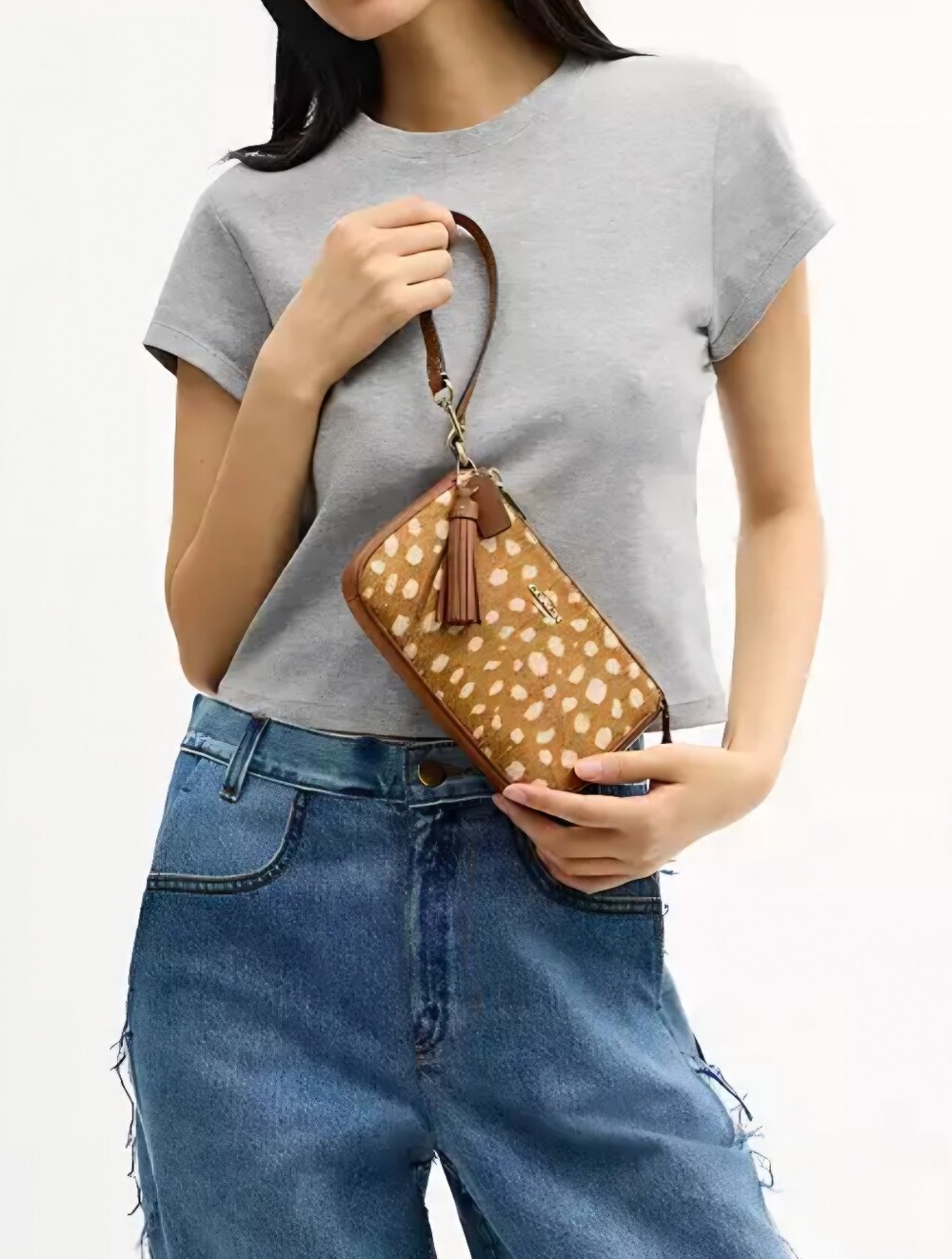 ๐ฅCOACH Nolita 19 In Brown Multi Deer Print, Leather Trim, Gold Hardware, NEW! - Picture 6 of 7